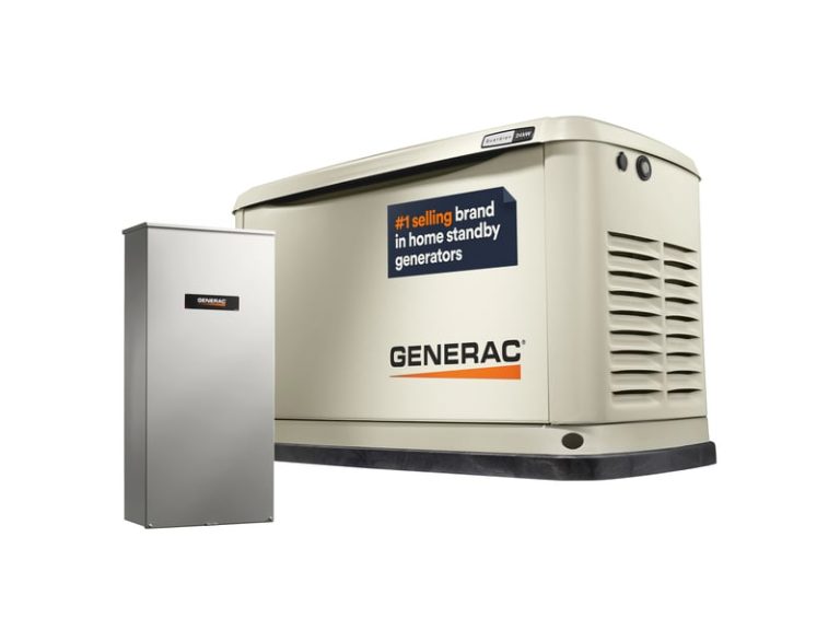 Generac Guardian 24kW home standby generator with whole house transfer switch.