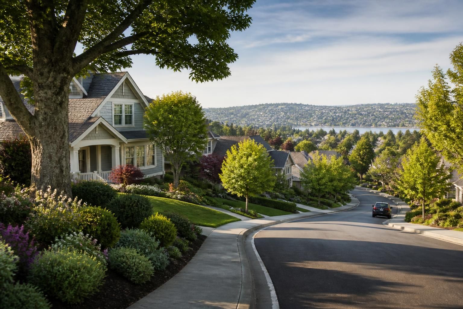 Calm La Mesa neighborhood with mature trees and clean homes.