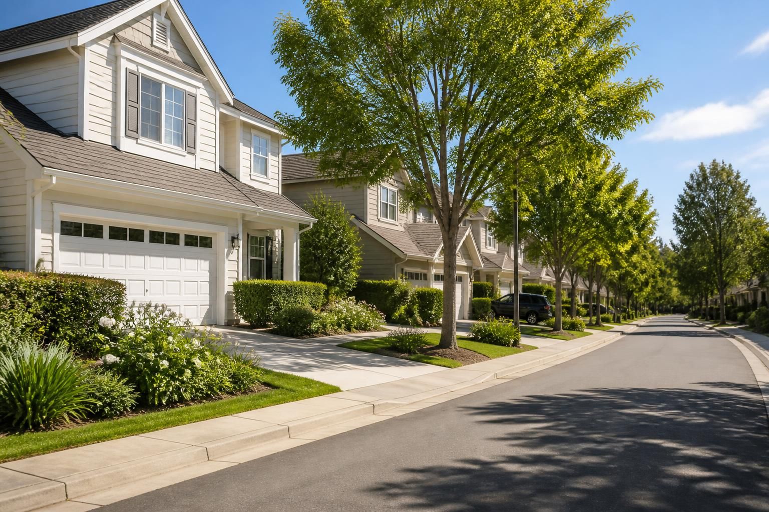 Welcoming Lakeside neighborhood with clean homes and tree-lined streets.
