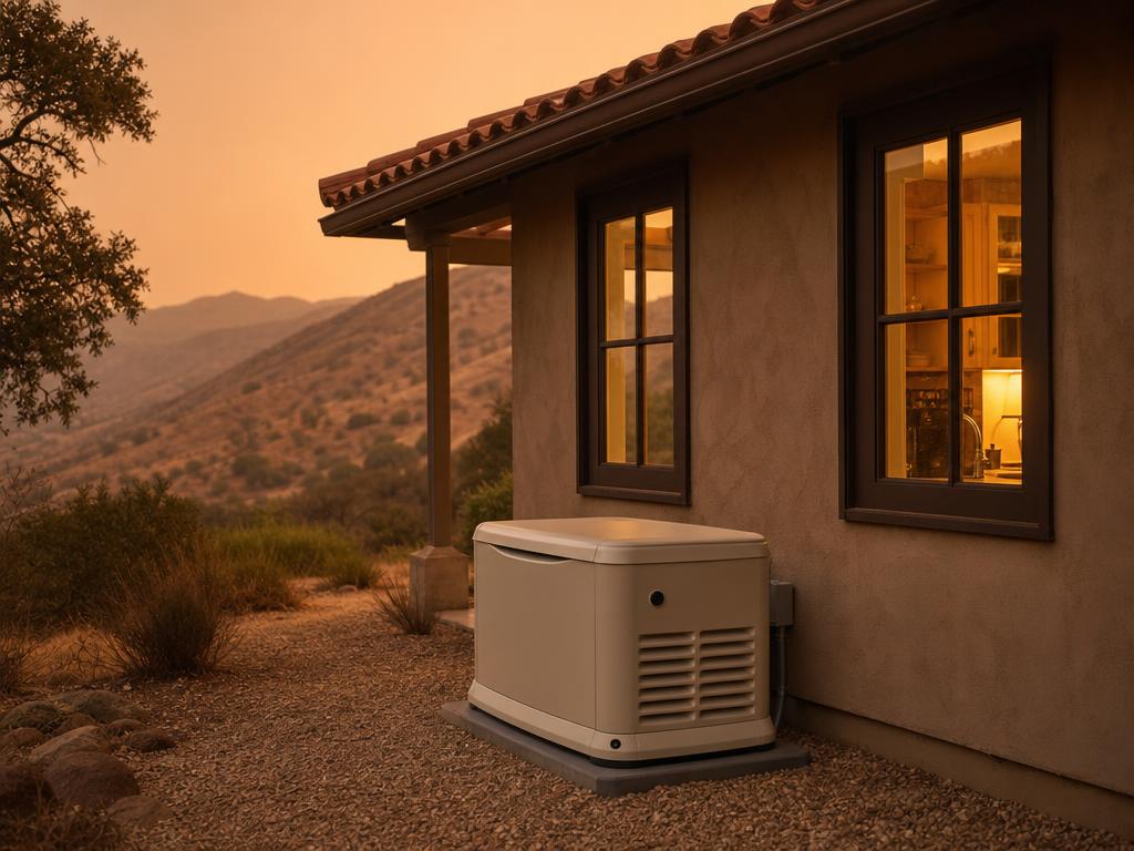Standby generator at a backcountry property