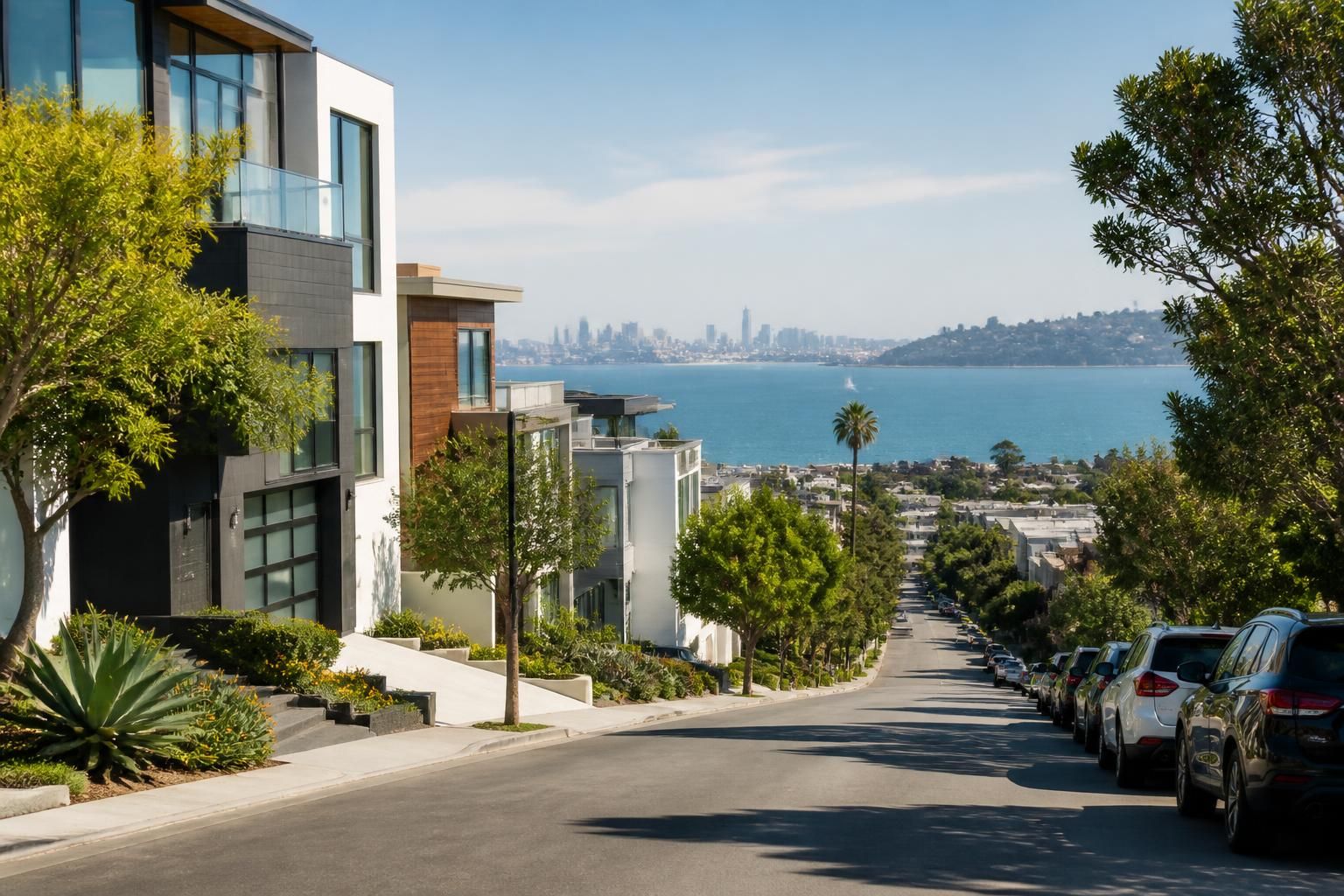 Modern San Diego neighborhood with bright streets and coastal-urban character.